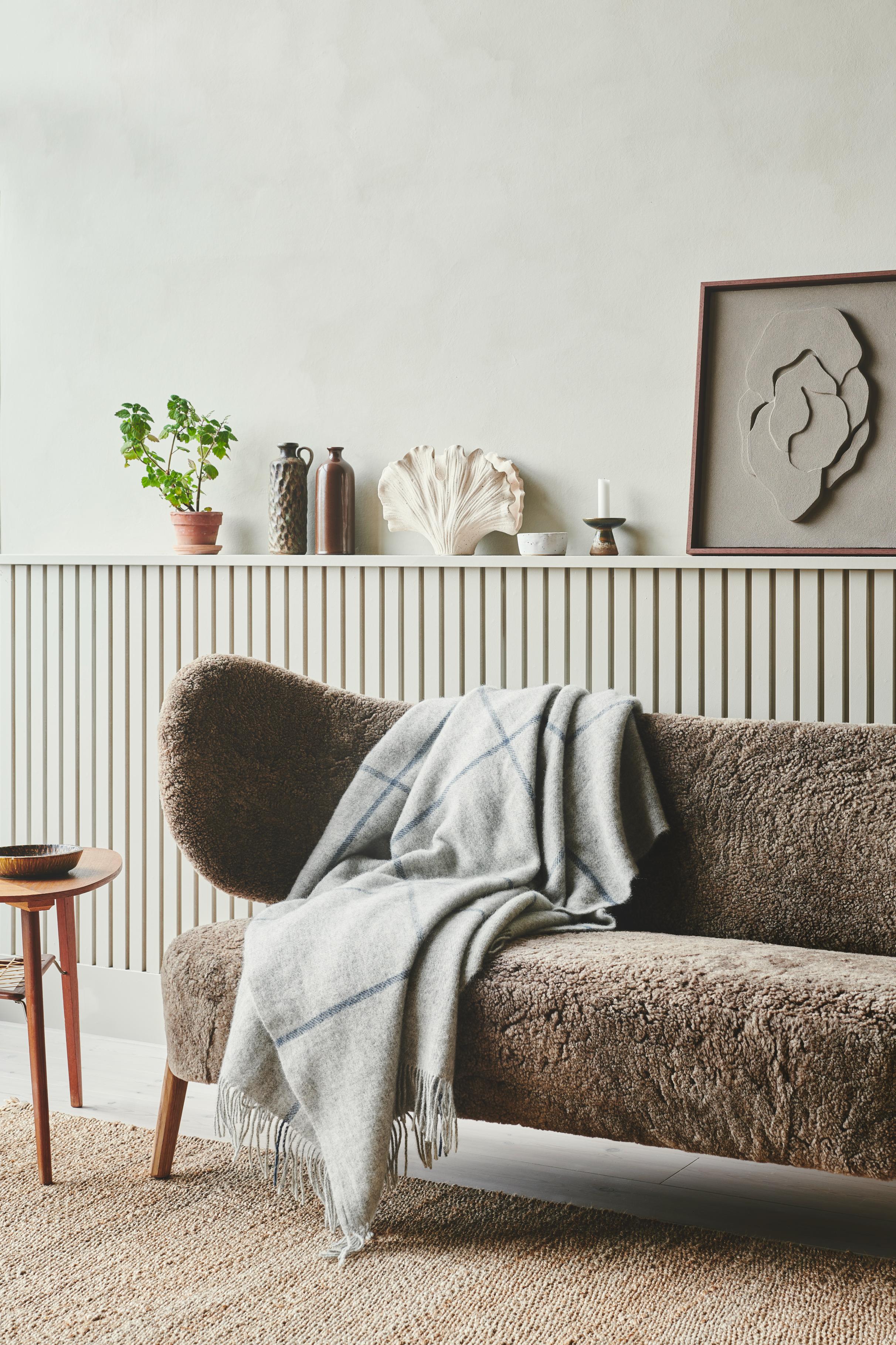 Silkeborg Uldspinderi ApS MandΓΈ 140x240 cm Throw 01111 Light Grey (02155)