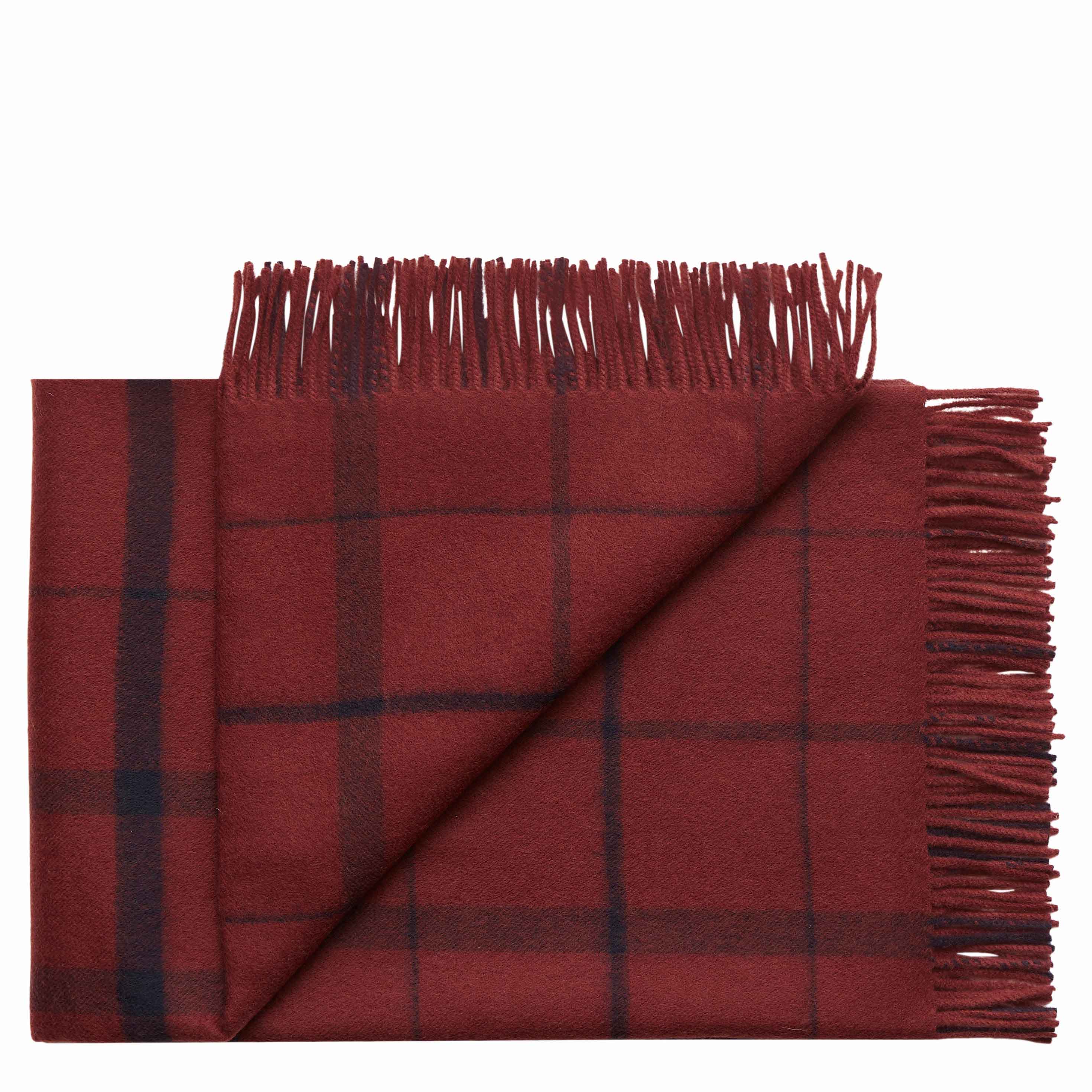 Silkeborg Uldspinderi ApS Warp & Weft 130x190 cm - RWS Throw 02102 Embrace - Beetroot/Midnight (16824/01467)