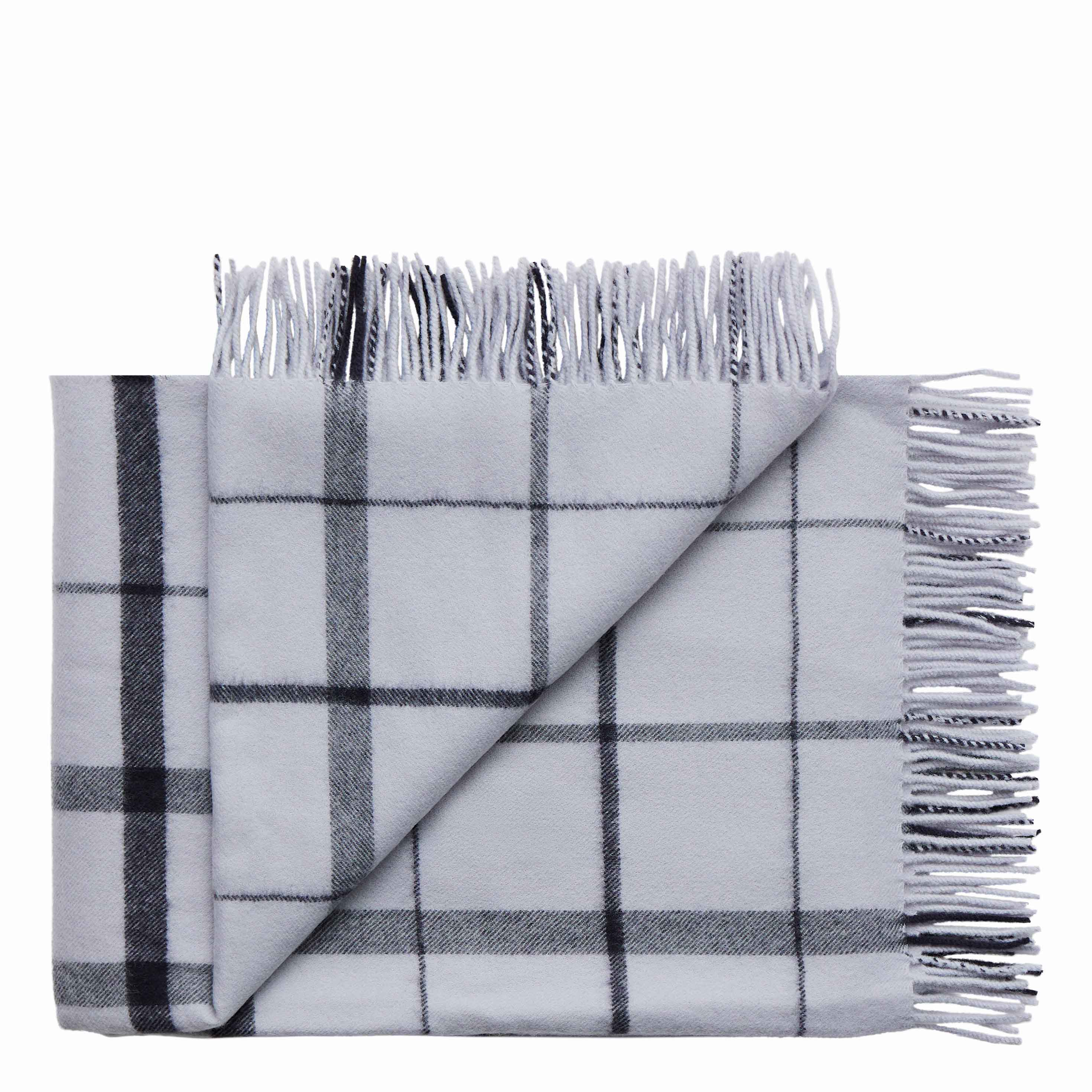 Silkeborg Uldspinderi ApS Warp & Weft 130x190 cm - RWS Throw 02105 Stable - Concrete/Midnight (17511/01467)