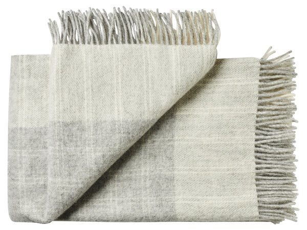 Silkeborg Uldspinderi ApS Bornholm 85x130 cm Throw 00170 White Grey