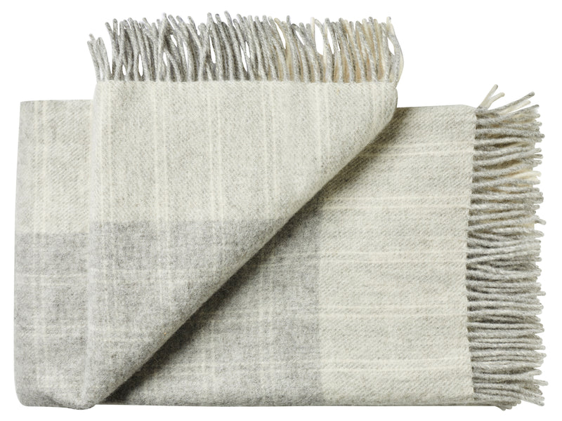 Silkeborg Uldspinderi ApS Bornholm 85x130 cm Throw 00170 White Grey
