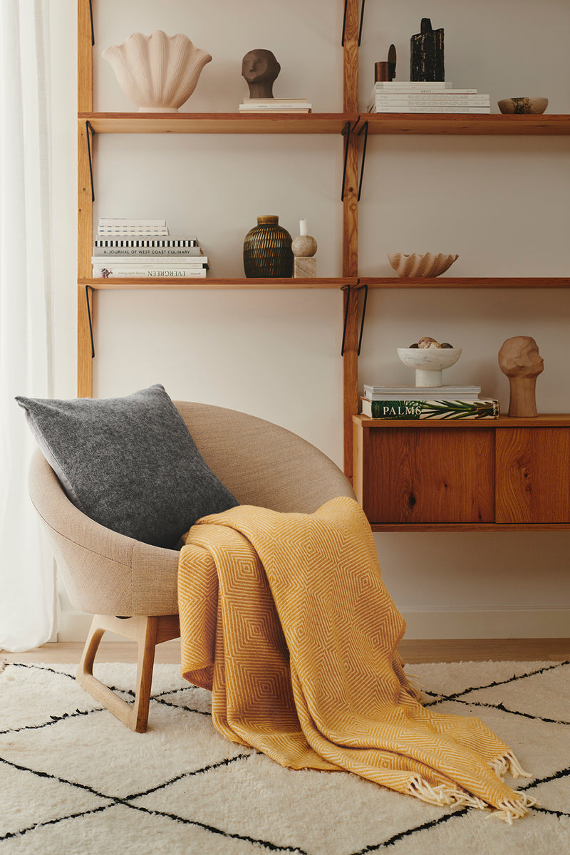 Silkeborg Uldspinderi ApS Fanø 140x240 cm Throw 00128 Sunflower Yellow (00875)