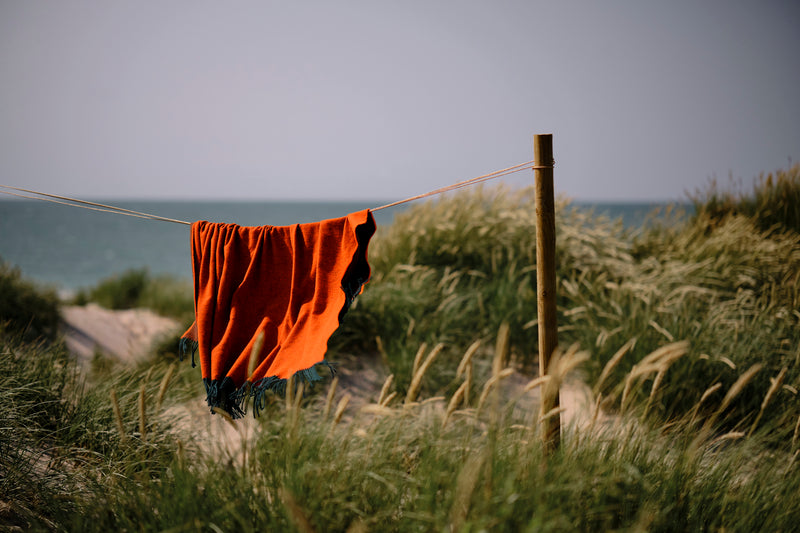 Silkeborg Uldspinderi ApS Franja 170x140 cm Throw 01236 Green-Orange