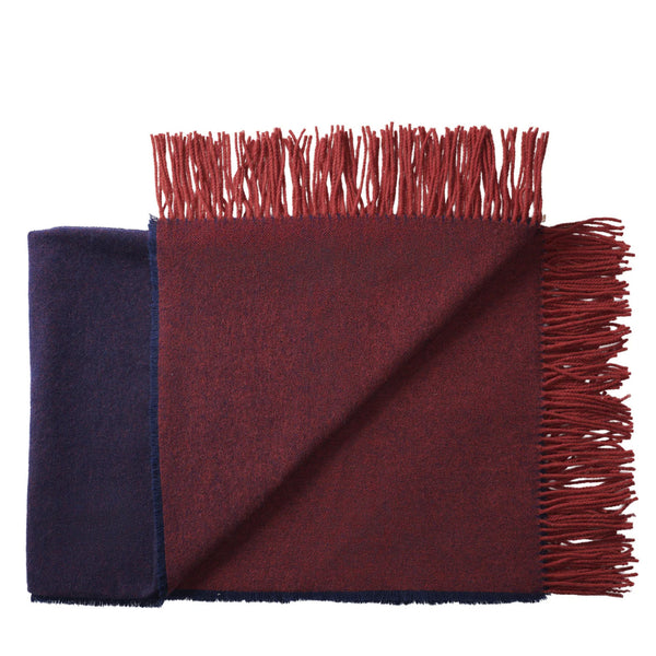 Silkeborg Uldspinderi ApS Franja 170x140 cm Throw 1226 - Burgundy Blue