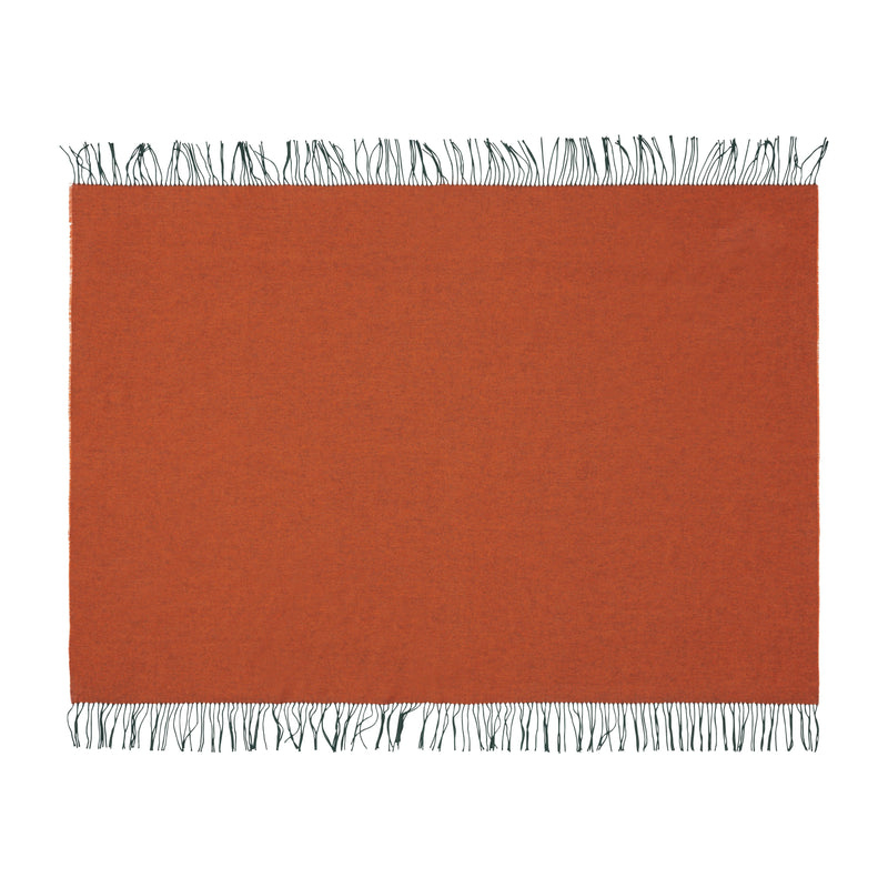 Silkeborg Uldspinderi ApS Franja Throw 170x140 cm Throw 01236 Green-Orange