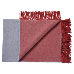 Silkeborg Uldspinderi ApS Franja Throw 170x140 cm Throw 1227 Burgundy Light Blue