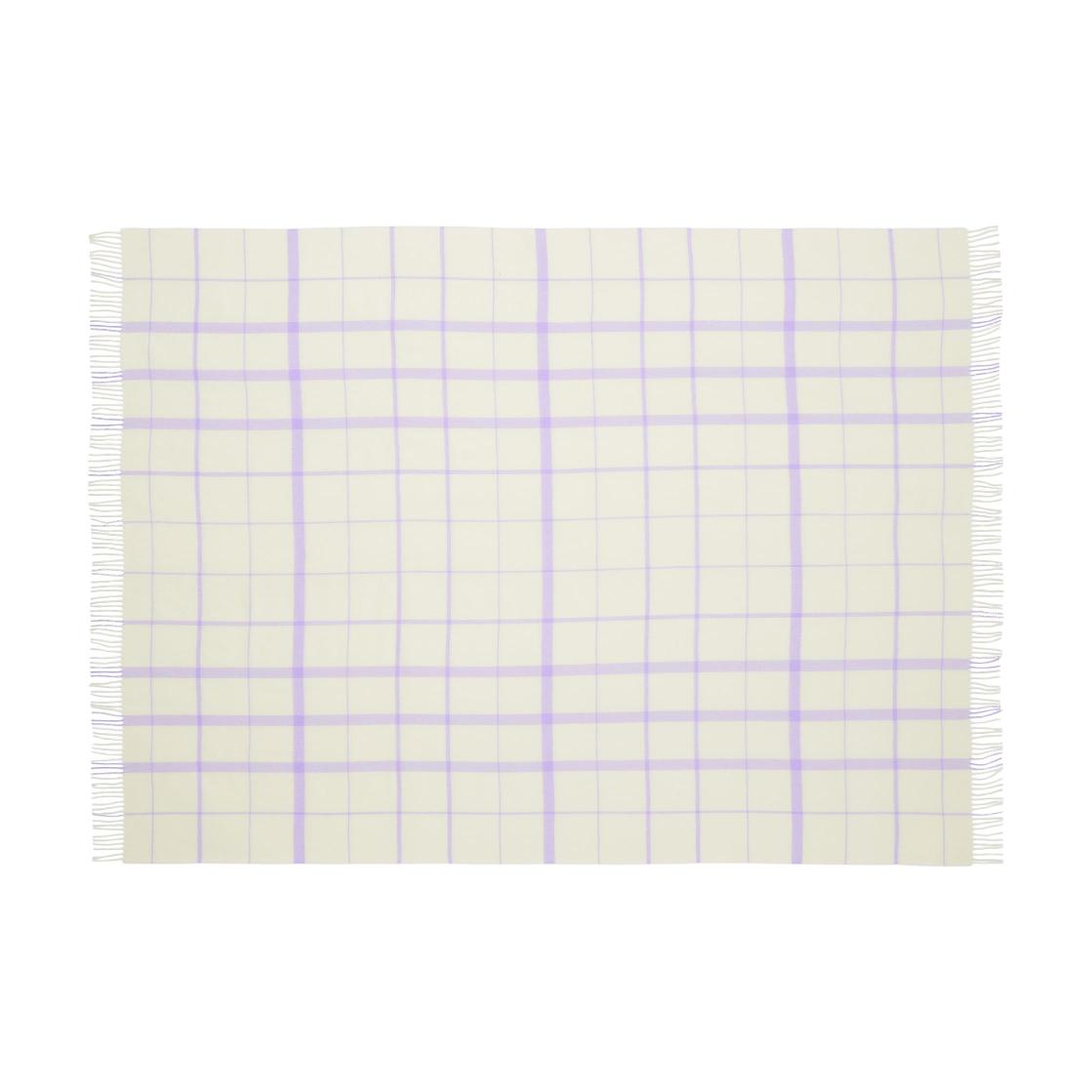 Silkeborg Uldspinderi ApS Warp & Weft 130x190 cm - RWS Throw 02106 Vibrant - Raw White/Lilac (00100/17521)