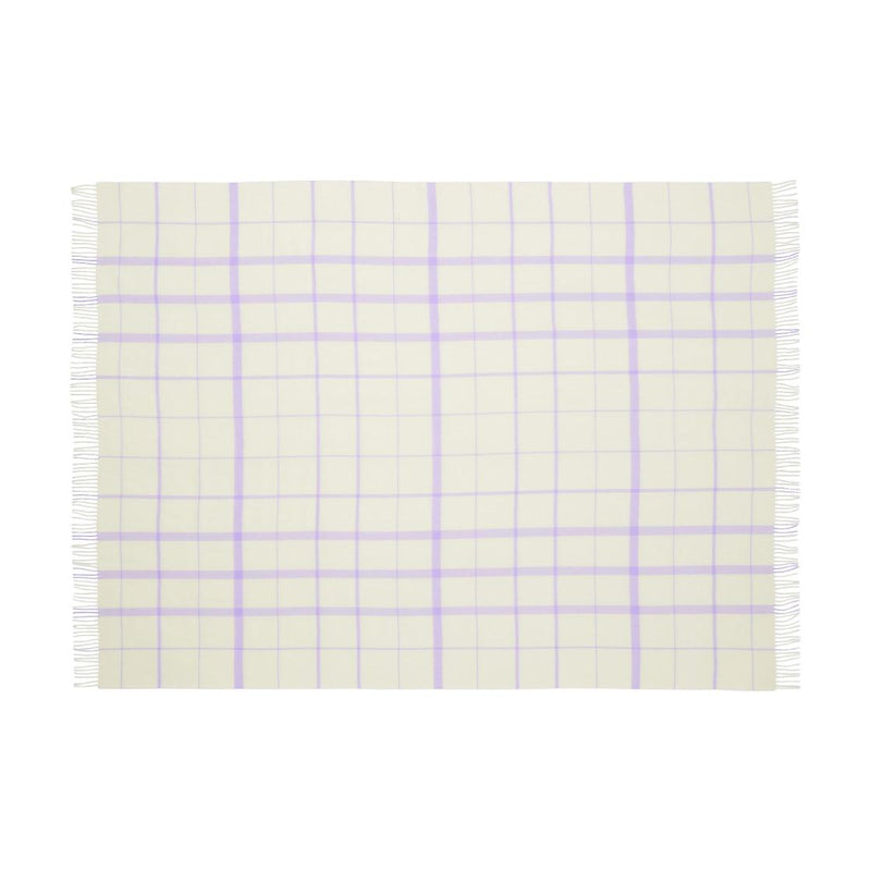 Silkeborg Uldspinderi ApS Warp & Weft 130x190 cm - RWS Throw 02106 Vibrant - Raw White/Lilac (00100/17521)